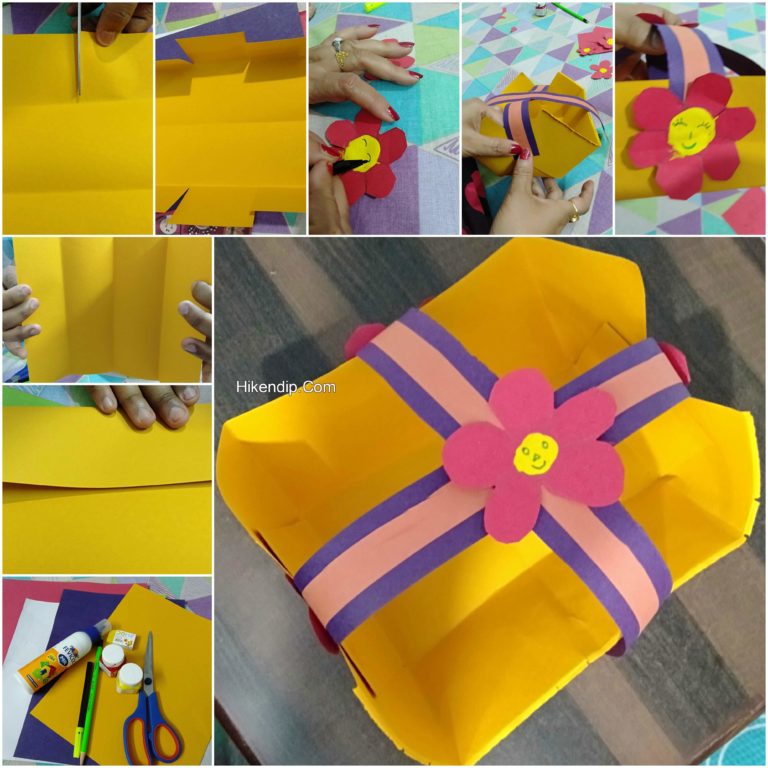 DIY Paper Basket craft | Step by Step tutorial with pictures - Hike n Dip