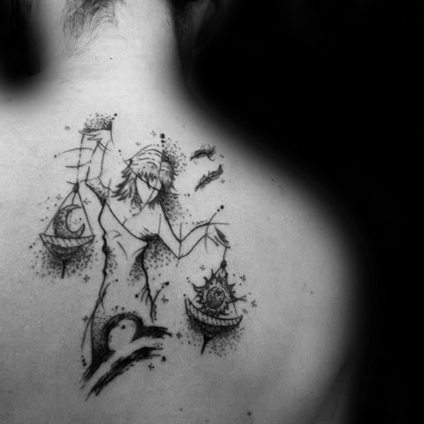 Libra tattoo done by me (( a Libra )) on a Libra. Happy Libra season! 🐱 ig  @brittnaami : r/tattoo