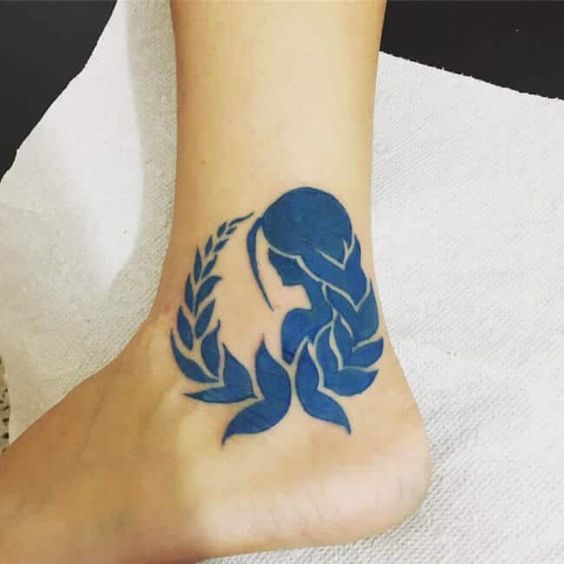 Virgo Goddess Tattoo for the Ankle