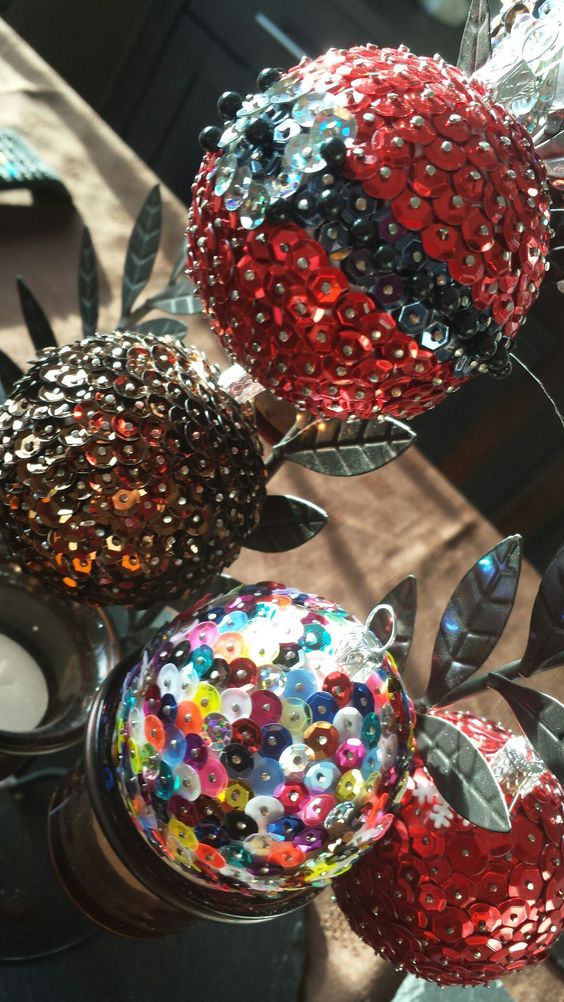 sequin Christmas decorations