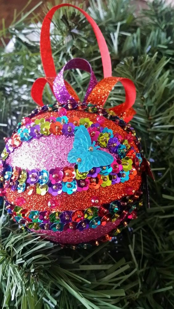 sequin christmas decorations