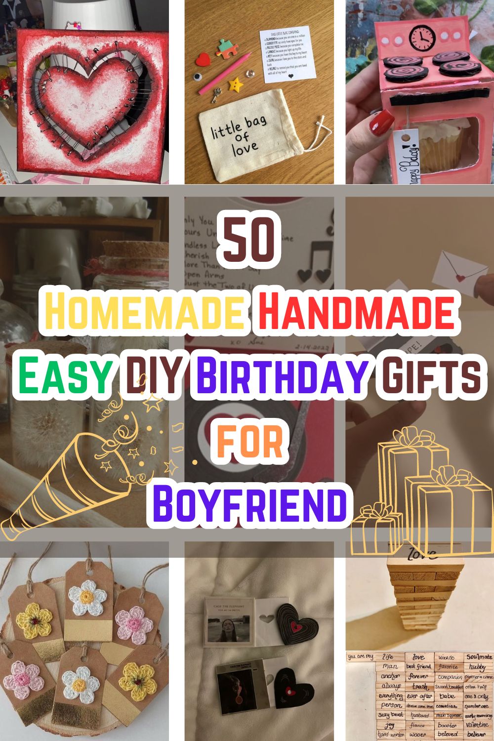 collage of DIY Birthday Gifts for Boyfriend