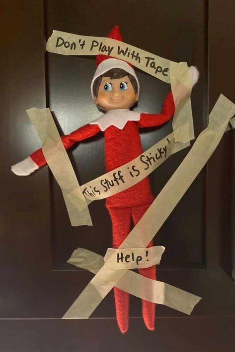 Elf got stuck playing with tape