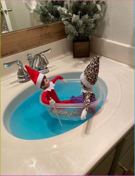 Elf swimming in the sink