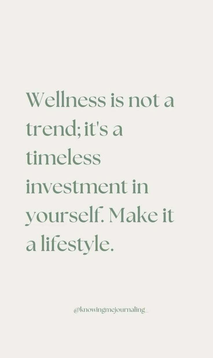 wellness is not a trend 