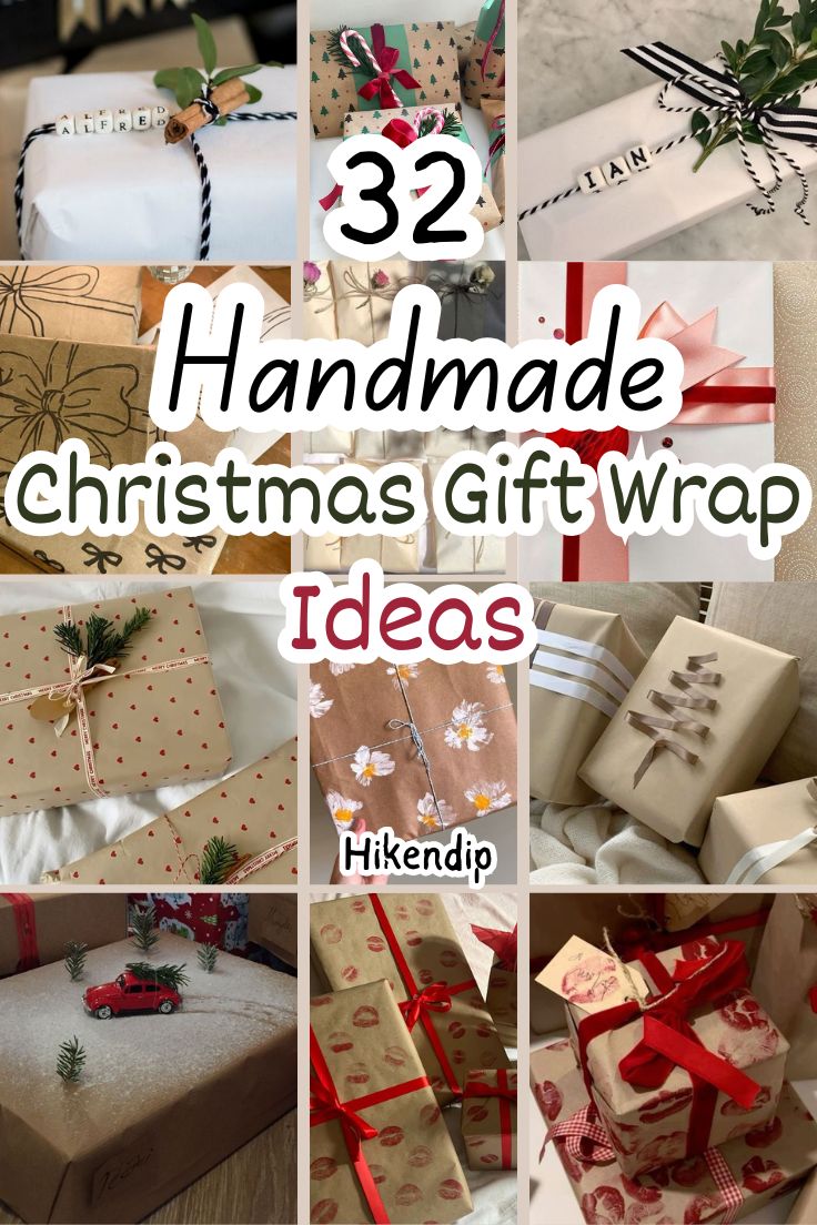 collage of Christmas gift wrap ideas 