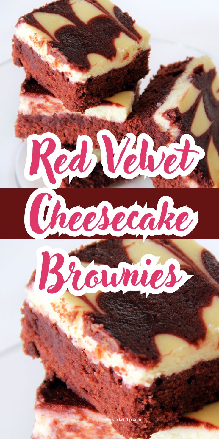 red velvet cheesecake brownies collage